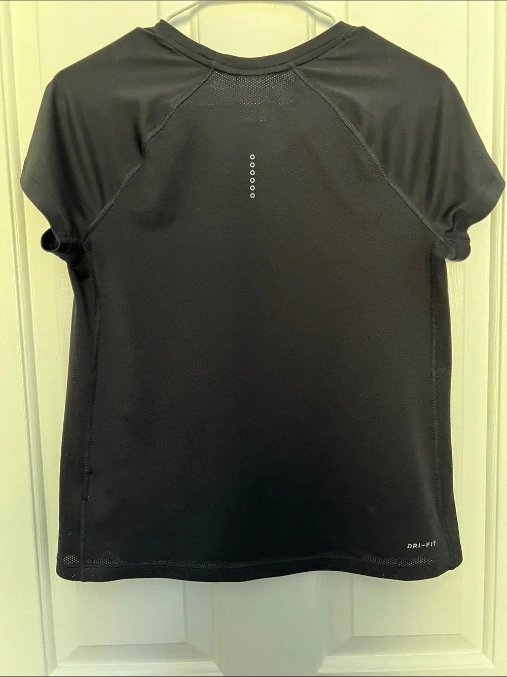 Nike Women’s Black Short Sleeve Dri-FIT Tee with White Swoosh